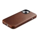 ICarer Oil Wax Premium Leather Case skórzane etui iPhone 14 Plus magnetyczne z MagSafe brązowy (WMI14220703-RB)