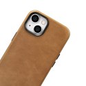 ICarer Oil Wax Premium Leather Case skórzane etui iPhone 14 Plus magnetyczne z MagSafe brązowy (WMI14220703-TN)