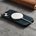 ICarer Oil Wax Premium Leather Case skórzane etui iPhone 14 magnetyczne z MagSafe ciemnoniebieski (WMI14220701-BU)