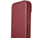 ICarer CE Premium Leather Folio Case skórzane etui iPhone 14 z klapką magnetyczne MagSafe czerwony (WMI14220713-RD)