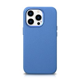 ICarer Litchi Premium Leather Case skórzane etui iPhone 14 Pro Max magnetyczne z MagSafe jasnoniebieski (WMI14220712-LB)