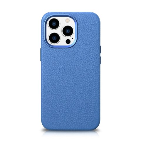 ICarer Litchi Premium Leather Case skórzane etui iPhone 14 Pro Max magnetyczne z MagSafe jasnoniebieski (WMI14220712-LB)