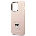 Etui Karl Lagerfeld Silicone Choupette Body na iPhone 14 Pro - jasnoróżowe