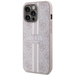 Etui Guess 4G Printed Stripes MagSafe na iPhone 13 Pro Max - różowe