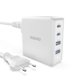 Szybka ładowarka sieciowa GaN 100W 2 x USB-C / 2 x USB Dudao A100EU - biała