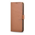 ICarer Haitang Leather Wallet Case skórzane etui do Samsung Galaxy S22+ (S22 Plus) portfel obudowa pokrowiec brązowy (AKSM05BN)