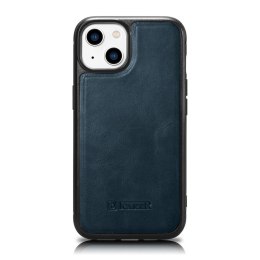 ICarer Leather Oil Wax etui pokryte naturalną skórą do iPhone 14 Plus niebieski (WMI14220719-BU)