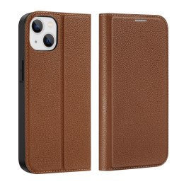 Dux Ducis Skin X2 etui do iPhone 14 pokrowiec z magnetyczną klapką brązowy