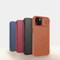 Nillkin Qin Leather Pro Case etui iPhone 14 Plus osłona na aparat kabura pokrowiec obudowa z klapką czerwony