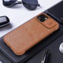 Nillkin Qin Leather Pro Case etui iPhone 14 Plus osłona na aparat kabura pokrowiec obudowa z klapką czerwony