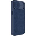 Nillkin Qin Leather Pro Case etui iPhone 14 Plus osłona na aparat kabura pokrowiec obudowa z klapką niebieski