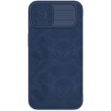 Nillkin Qin Leather Pro Case etui iPhone 14 Plus osłona na aparat kabura pokrowiec obudowa z klapką niebieski