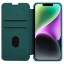 Nillkin Qin Leather Pro Case etui iPhone 14 Plus osłona na aparat kabura pokrowiec obudowa z klapką zielony