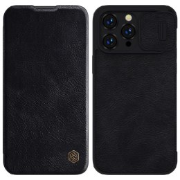 Nillkin Qin Leather Pro Case etui iPhone 14 Pro Max osłona na aparat kabura pokrowiec obudowa z klapką czarny