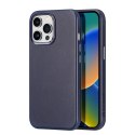 Dux Ducis Naples etui iPhone 14 Pro Max magnetyczny skórzany pokrowiec MagSafe niebieskie