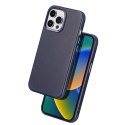 Dux Ducis Naples etui iPhone 14 Pro Max magnetyczny skórzany pokrowiec MagSafe niebieskie