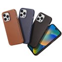 Dux Ducis Naples etui iPhone 14 Pro Max magnetyczny skórzany pokrowiec MagSafe niebieskie