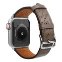 Strap Leather skórzany pasek Apple Watch Ultra, SE, 9, 8, 7, 6, 5, 4, 3, 2, 1 (49, 45, 44, 42 mm) opaska bransoleta ciemnobrązow