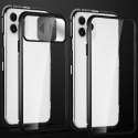 Wozinsky Magnetic Cam Slider Case magnetyczne etui 360 na cały telefon szkło na ekran osłona na aparat Huawei P40 Lite 5G czarny