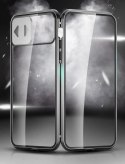 Wozinsky Magnetic Cam Slider Case magnetyczne etui 360 na cały telefon szkło na ekran osłona na aparat Huawei P40 Lite 5G czarny