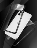 Wozinsky Magnetic Cam Slider Case magnetyczne etui 360 na cały telefon szkło na ekran osłona na aparat Huawei P40 Lite 5G czarny