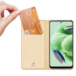 Dux Ducis Skin Pro etui do Xiaomi Redmi Note 12 5G / Poco X5 5G pokrowiec z klapką portfel na kartę podstawka złote