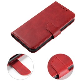 Etui portfel z klapką podstawką do iPhone 15 Pro Magnet Case - czerwone