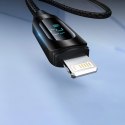 Kabel USB-A - Lightning Wozinsky WUALC1 z wyświetlaczem LED 2.4A 1m - czarny