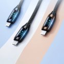 Kabel USB-A - Lightning Wozinsky WUALC1 z wyświetlaczem LED 2.4A 1m - czarny