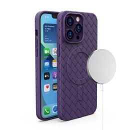 Plecione etui MagSafe Woven Case do iPhone 13 - fioletowe