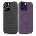 Plecione etui MagSafe Woven Case do iPhone 15 Pro Max - fioletowe