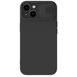 Silikonowe etui Nillkin CamShield Silky Silicone Case do iPhone 15 Plus z osłoną na aparat - czarne