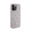 Guess Leather 4G Triangle Strass - iPhone 15 Pro Max Case (pink)