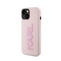 Karl Lagerfeld 3D Rubber Glitter Logo - Case for iPhone 15 (Pink)