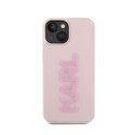 Karl Lagerfeld 3D Rubber Glitter Logo - Case for iPhone 15 (Pink)