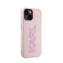 Karl Lagerfeld 3D Rubber Glitter Logo - Case for iPhone 15 (Pink)