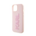 Karl Lagerfeld 3D Rubber Glitter Logo - Case for iPhone 15 (Pink)