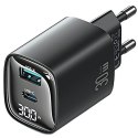 Ładowarka sieciowa 30W GaN LED USB+USB-C CC229 Fast Charging czarna