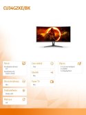 Monitor 34 cale CU34G2XE 34 cale VA Zakrzywiony 144Hz HDMI DP