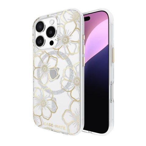 Case-Mate Floral Gems MagSafe - Case for iPhone 16 Pro (Gold)