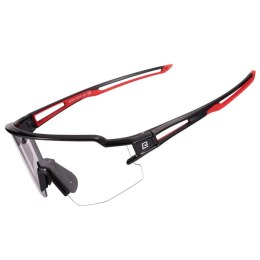 Okulary rowerowe Rockbros 10173 fotochromowe UV400 - czarno-czerwone