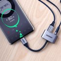 Adapter Ugreen CM193 50596 audio dwuportowy USB-C (męski) - mini jack 3.5mm / USB-C (żeński) - szary