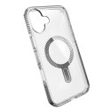 Speck Presidio Perfect-Clear Grip ClickLock & MagSafe - Case for iPhone 16 Plus (Clear / Chrome Finish / Serene Silver)