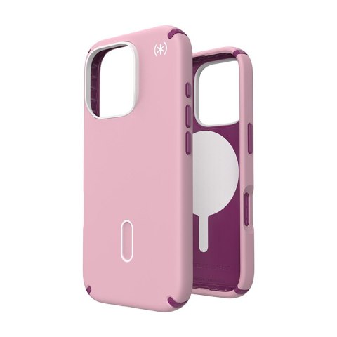 Speck Presidio2 Pro ClickLock & MagSafe - Case for iPhone 16 Pro (Wednesday Pink / Boysenberry Purple / White)