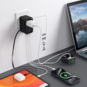 Adapter podróżny Choetech PD5020 35W EU / US / AUS / UK z wbudowanym kablem USB-C - czarny