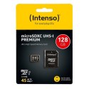 Micro SD Memory Card with Adaptor INTENSO 34234 UHS-I XC Premium Black - 128 GB