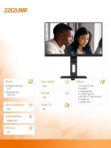 Monitor 22E2UMF 21.5 cala VA HDMI DP Pivot Głośniki