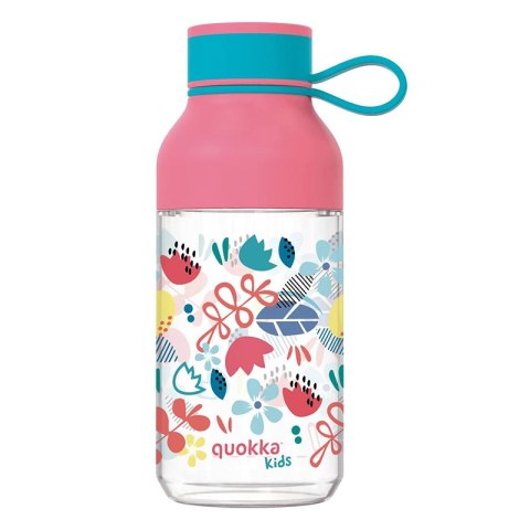 Quokka Ice Kids with strap - Tritan bottle 430 ml (Flowers)