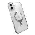 Speck Presidio Perfect-Clear Grip ClickLock & MagSafe - Case for iPhone 16 Plus (Clear / Chrome Finish / Serene Silver)