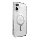 Speck Presidio Perfect-Clear Grip ClickLock & MagSafe - Case for iPhone 16 Plus (Clear / Chrome Finish / Serene Silver)